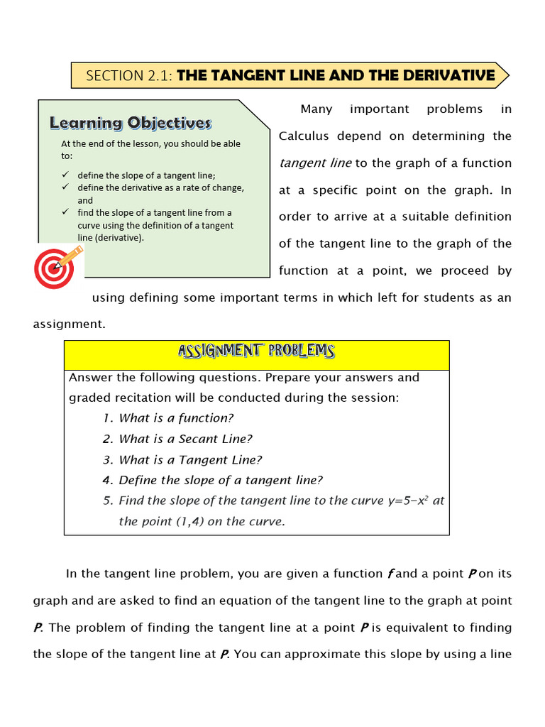 Understanding Tangent Lines and Derivatives | PDF | Tangent ...