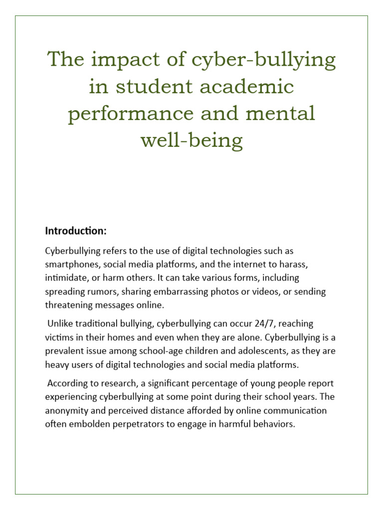 Cyber-Bullying Final | PDF | Cyberbullying | Bullying