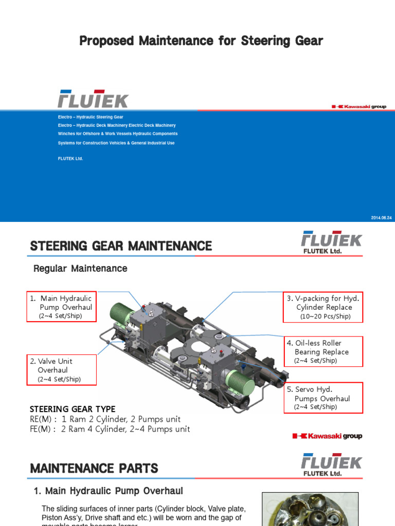 Flutek Steering Gear Maintenance Guide | PDF | Pump | Bearing (Mechanical)