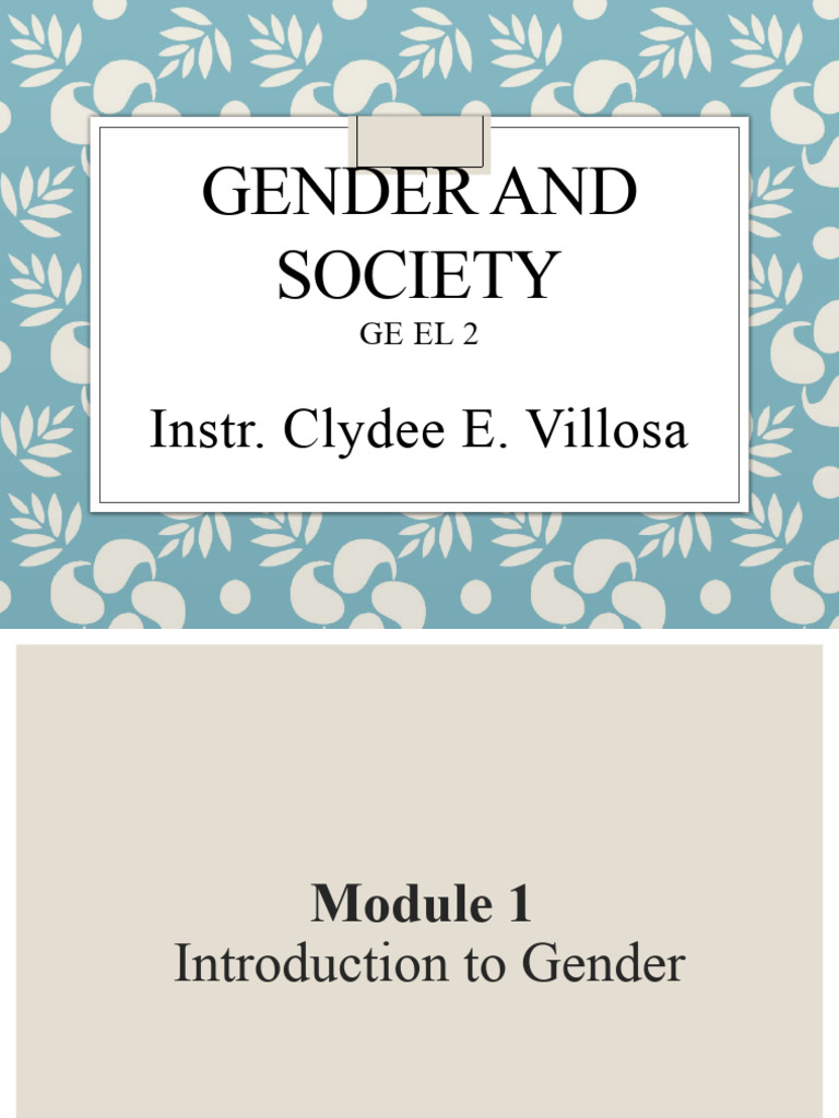 Understanding Gender: Concepts and Roles | PDF | Gender | Gender Studies