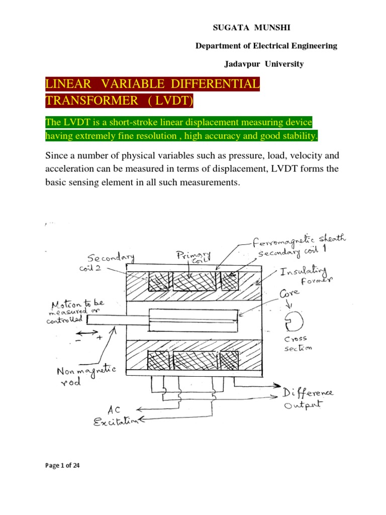 Linear Variable Differential Transformer | PDF | Inductor | Transformer