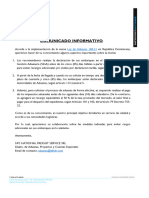 NFS - Comunicado Nueva Ley de Aduana 168-21 Aduanas