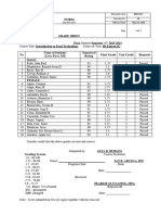 Grade Sheet: Document Type: Document Code Revision No. Effective Date Document Title