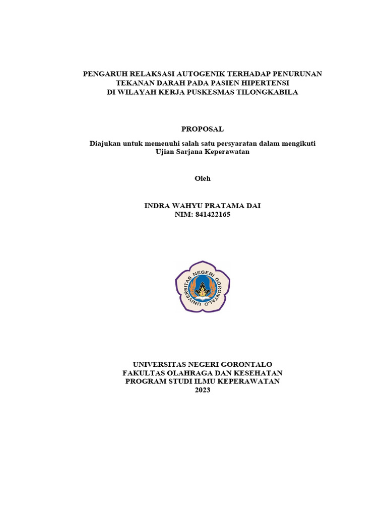 Relaksasi Autogenik Turunkan Hipertensi | PDF