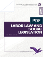 UMak BarOps Pre-Week Notes - Labor Law and Social Legislation