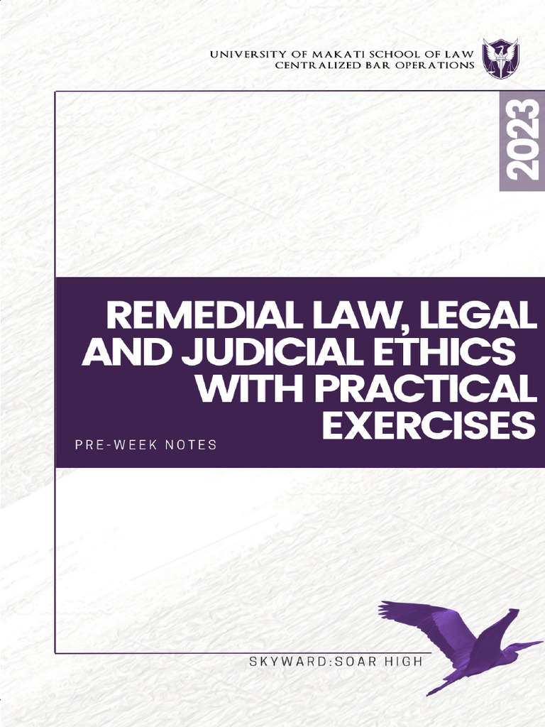 UMak BarOps PreWeek Notes Remedial LawLegal and Judicial Ethics and