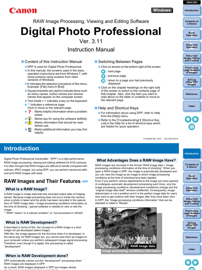 Digital Photo Professional Instruction Manual Win EN PDF Raw Image Format Camera