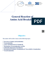 General Reaction of Amino Acid Breakdown