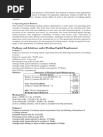 Working Capital Practical Questions