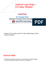 Combinational Logic Design - BCD Adder, Multiplier: Dr. Chandan Karfa