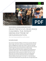 Dead French vs. Dead Iraqi Children The Zionist Media Doctrine of Dehumanization
