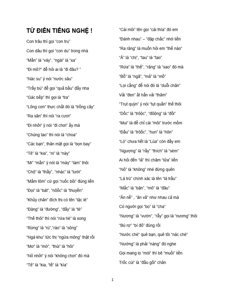 Regional Dialect Examples | PDF