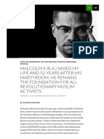Malcolm X (R.a.) Saved My Life and 52 Years After His Martyrdom, He Remains The Foundation For All Revolutionary Muslim Activists