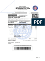 Plate No: E935AE: Official Receipt