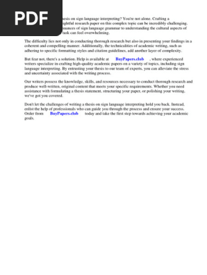Research Paper on Sign Language Interpreting