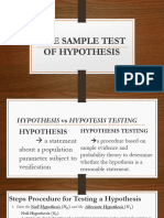 One Sample Test of Hypothesis