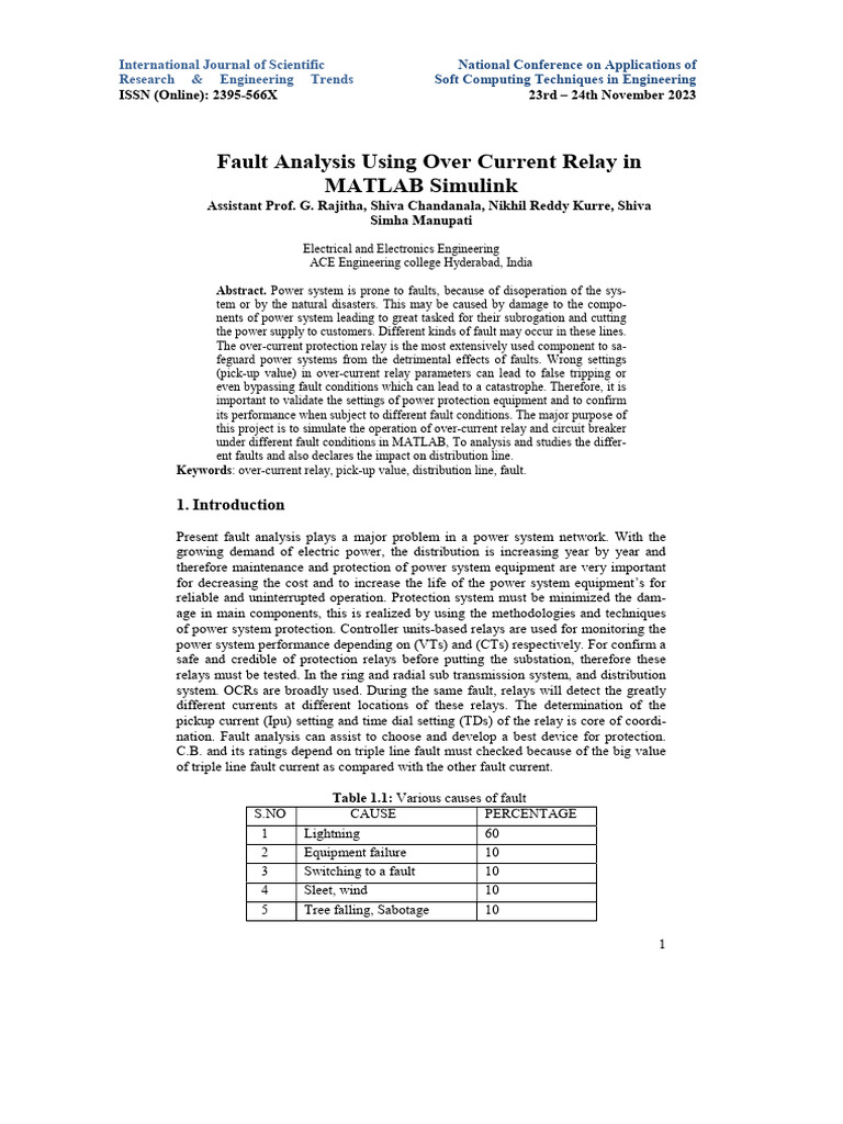 Fault Analysis of Over-Current Relay Simulation | PDF | Relay | Logic Gate