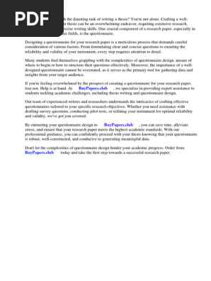 How to Make Questionnaire for Research Paper