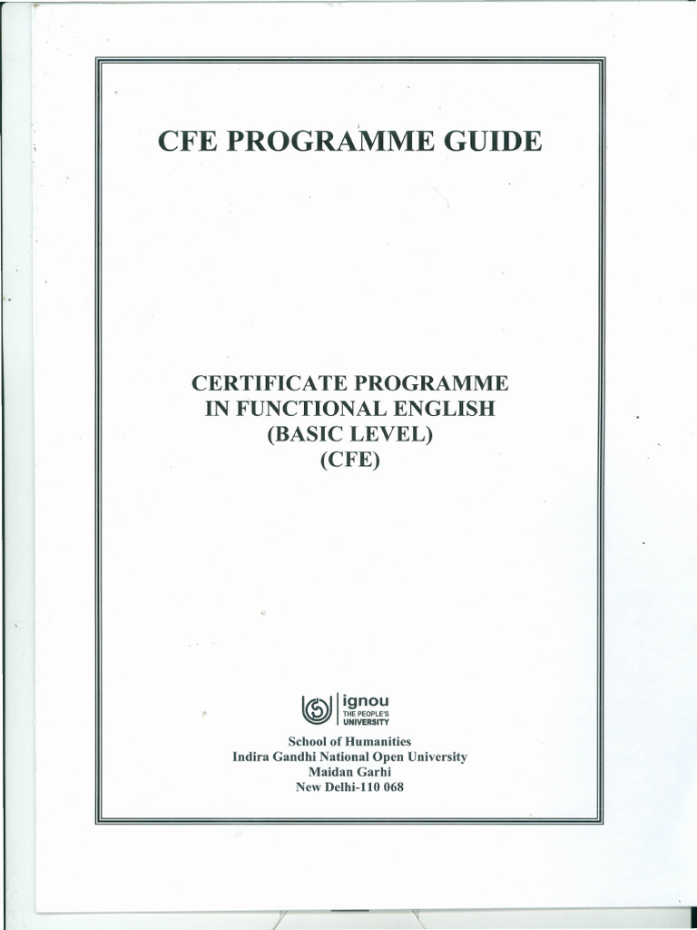 CFE Certificate in Functional English Guide | PDF | University And ...