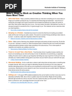 Ways To Work On Creative Thinking