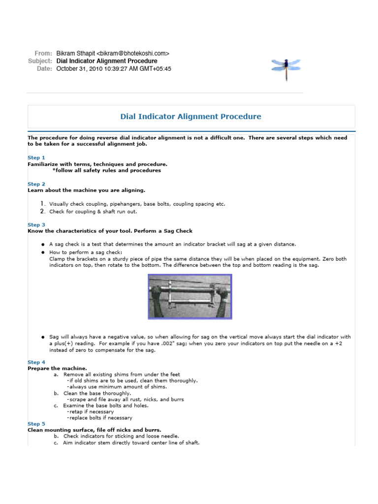 Dial Indicator Alignment Procedure PDF