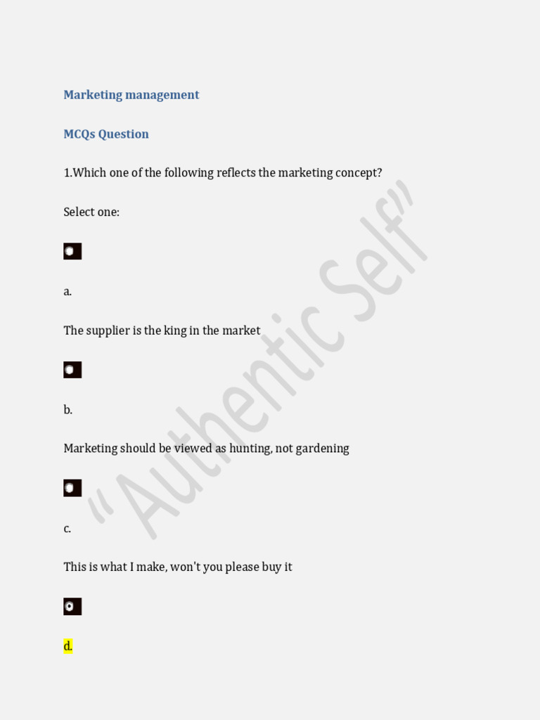 Marketing Managemen Mcqs Download Free Pdf Pricing Behavior