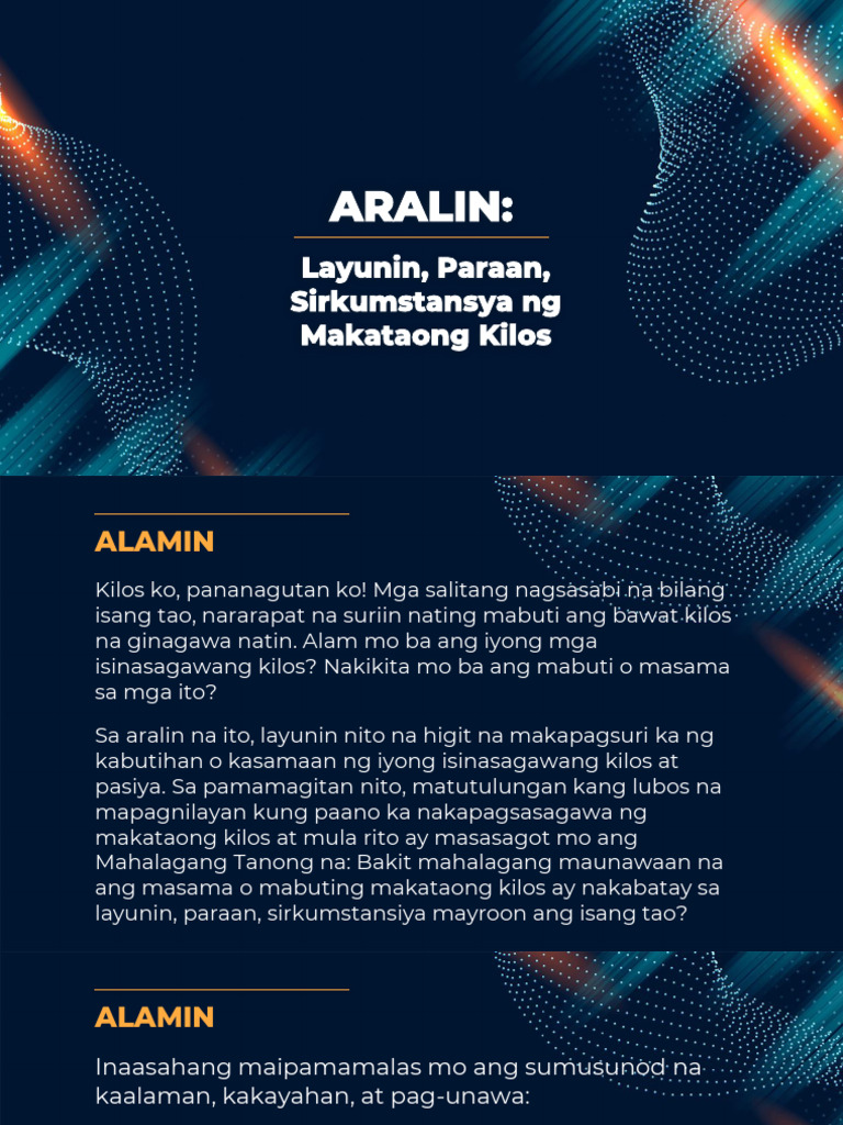 Modyul 7 Layunin Paraan Sirkumstansya Ng Makataong Kilos Pdf