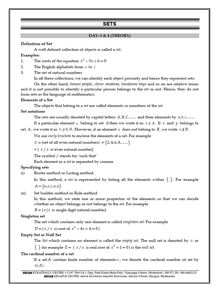 Sets Day 3 4 Bridge Course Material 202324 PDF Set