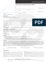 Transfer of Account From One Branch To Other