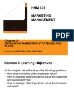 Session 6 - Developing Marketing Strategies and Plans