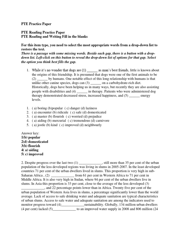 PTEReading Samplefillintheblanks | PDF | Particulates | Ionizing Radiation