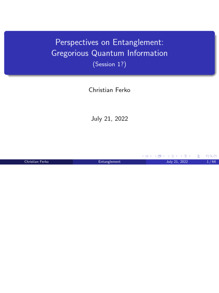 Gregorious Quantum Information s1 | PDF | Quantum Entanglement ...