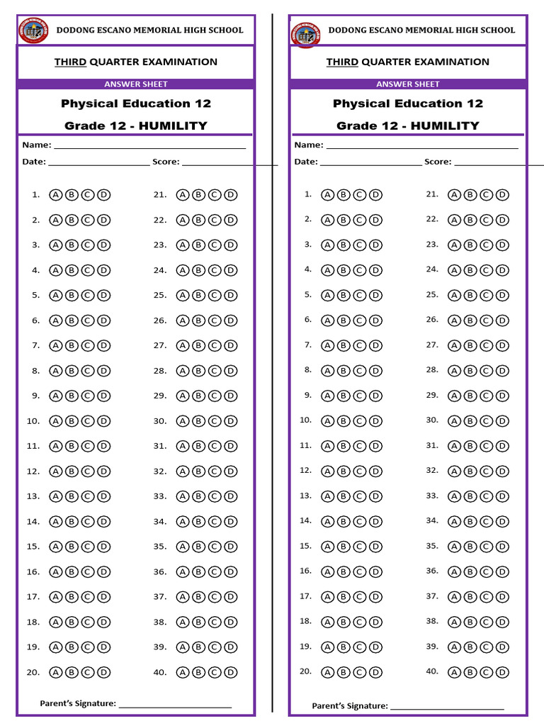 Version Mine DEMHS Answer Sheet | PDF | Virtue