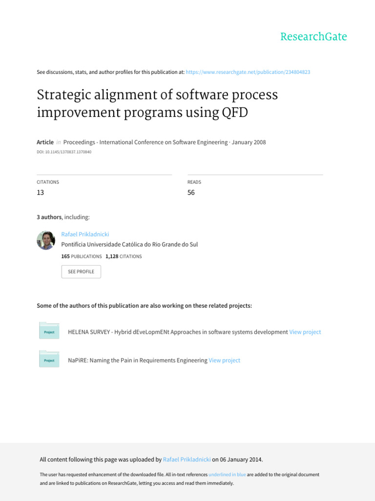 Strategic Alignment of Software Process | PDF | Goal | Strategic Management