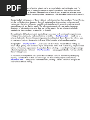 Airplane Research Paper Topics