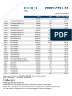 Product Market Price Halways SDN BHD