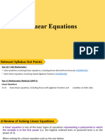 Ex 4A - Linear Equations (Algebraic Aspects)