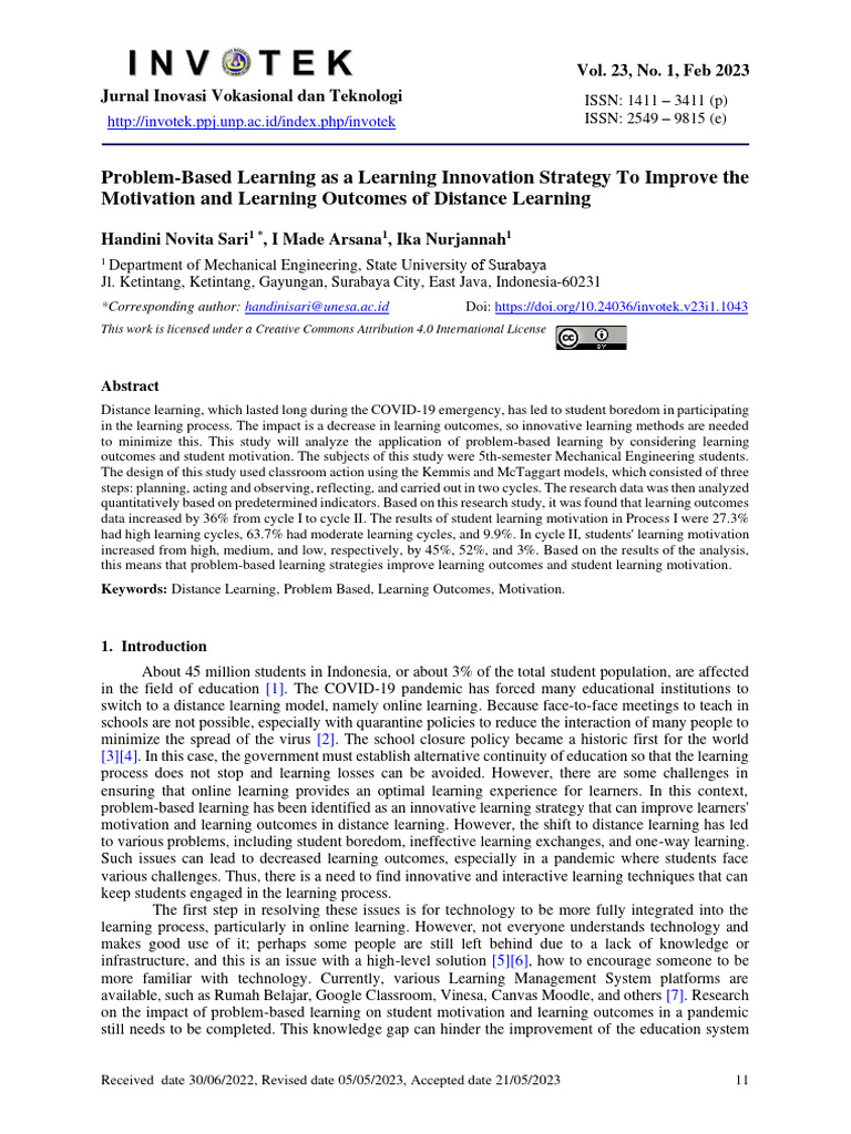 Problem-Based Learning in Distance Education | PDF | Learning ...