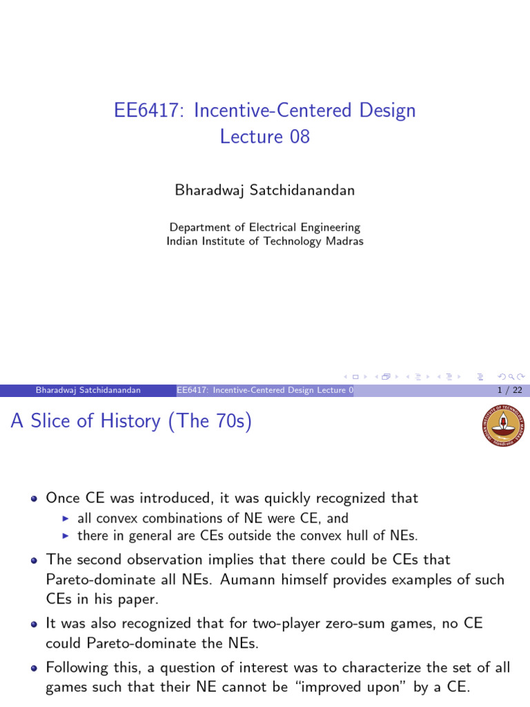 Lecture On Game Theory IITM Part4 | PDF | Game Theory | Gaming