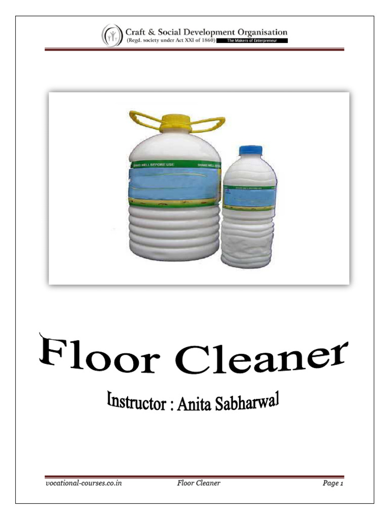 Floor Cleaner Making Classes PDF Sodium Hydroxide Chemistry