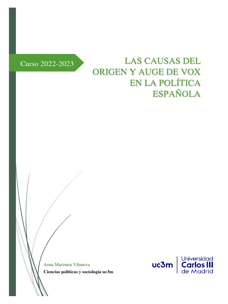 Origen y auge de VOX en España | PDF | Política de extrema derecha ...