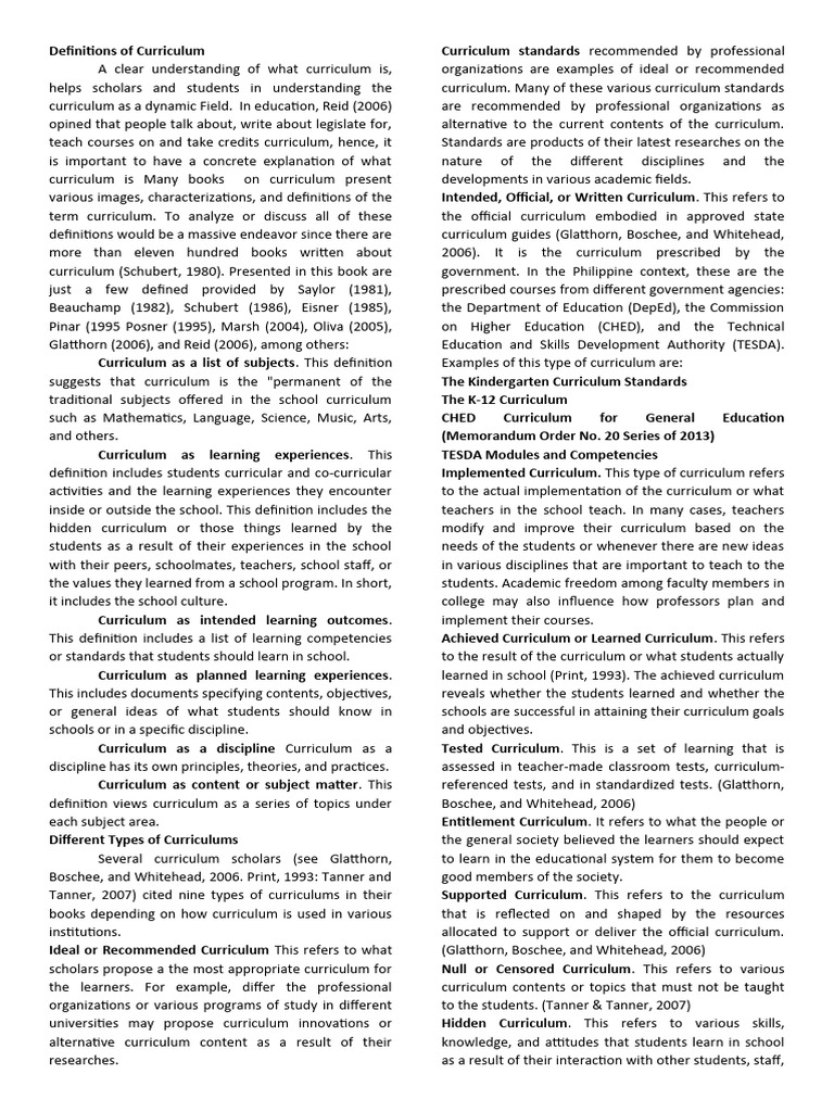 The Teacher and School Curriculum | PDF | Curriculum | Learning