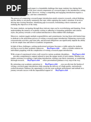 Writing Research Paper Introduction