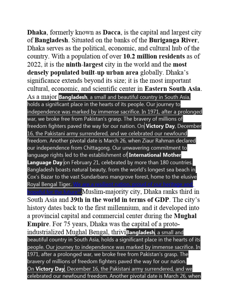 Dhaka para 1 pdf