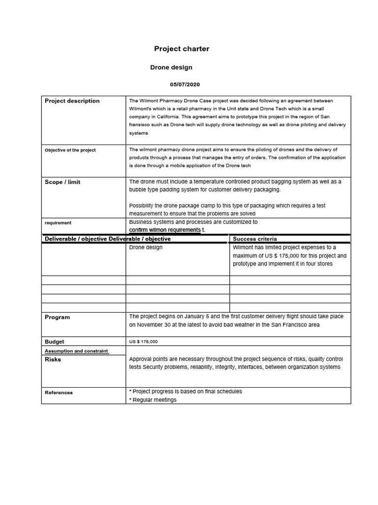 Charte Du Projet - Fr.en | PDF