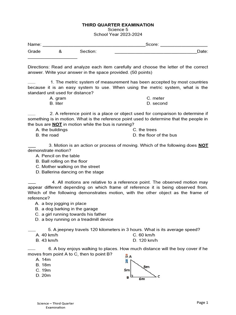 Science 5 3RD Quarter Test PDF Electrical Conductor Insulator