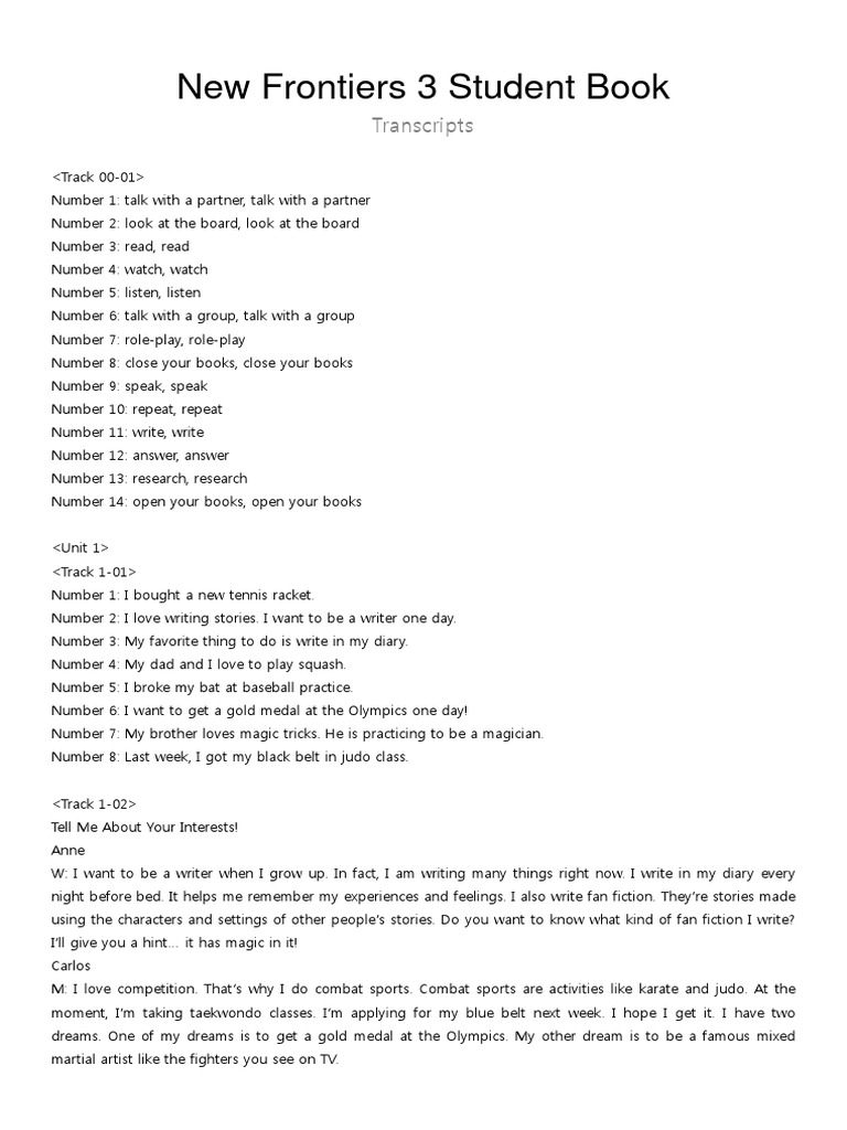 New Frontiers 3 SB Transcripts | PDF | Baking | Artificial Intelligence