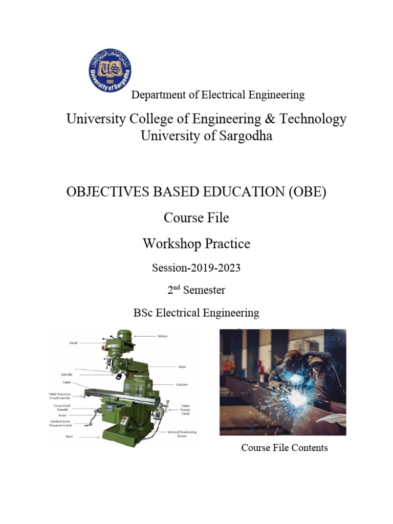 Workshop Practice Course File 2019-2023 | PDF | Mechanical Engineering ...