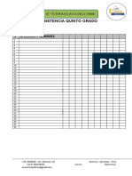 Registro de Asistencia Quinto Grado "A"-2024: #Apellidos Y Nombres