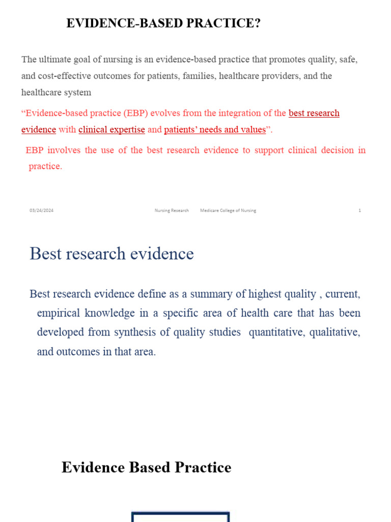 Summary of Evidence-Based Practice | PDF | Evidence Based Medicine ...